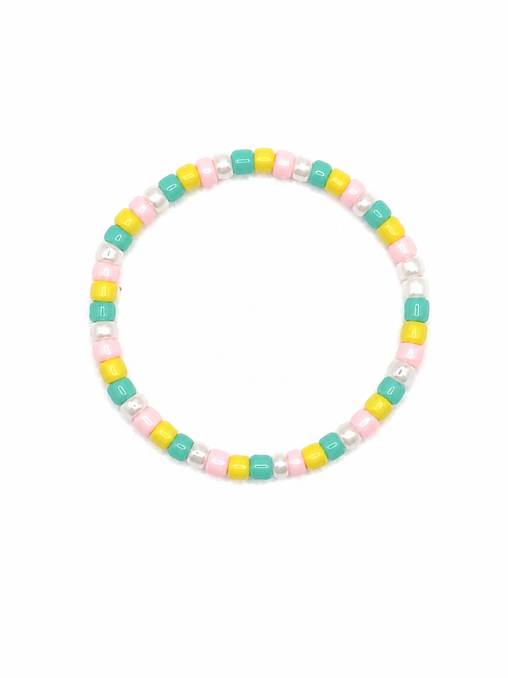 Pastellfarget Perlearmbånd til Kjæledyr – Håndlaget Elastisk Armbånd