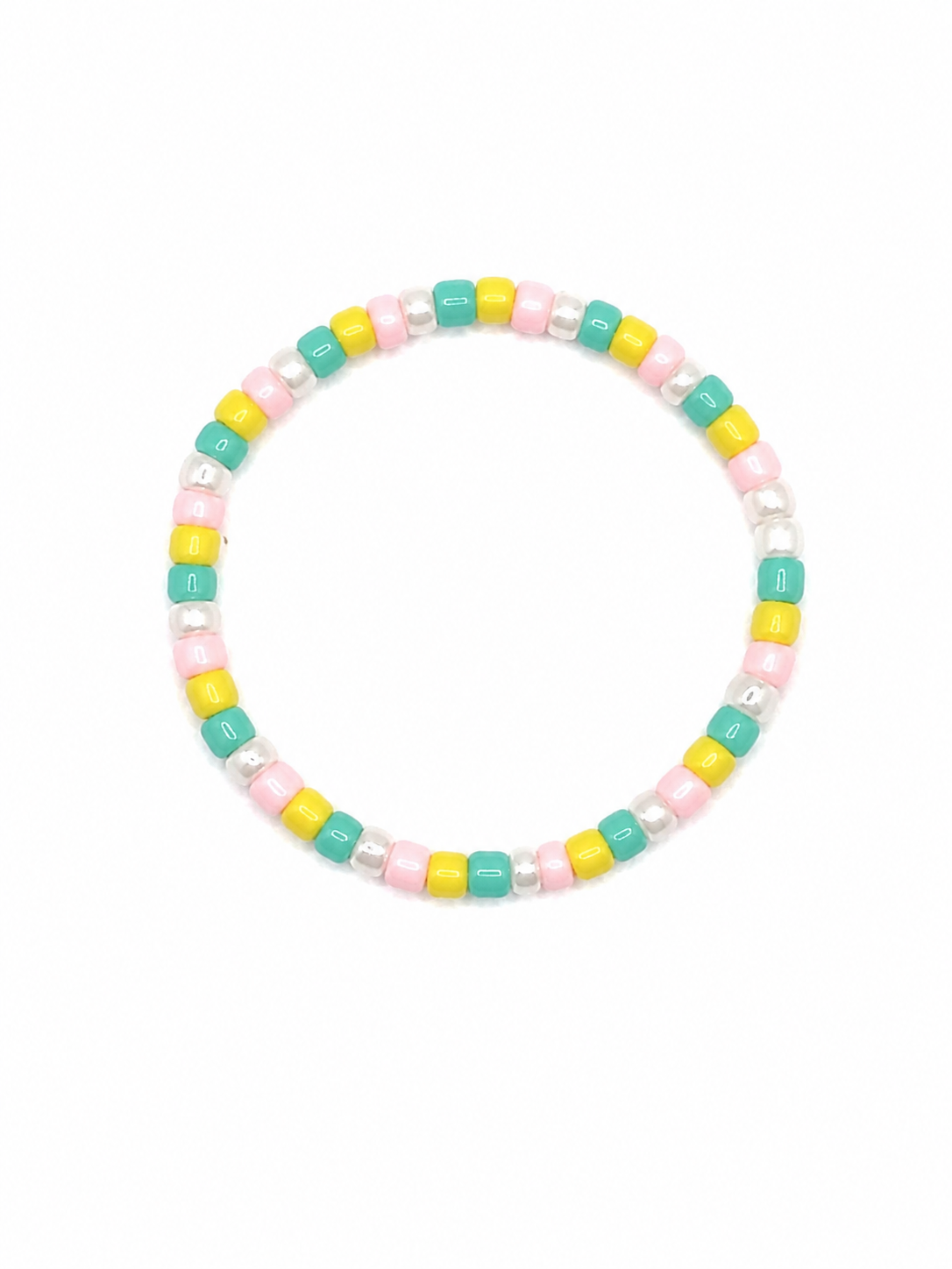 Pastellfarget Perlearmbånd til Kjæledyr – Håndlaget Elastisk Armbånd